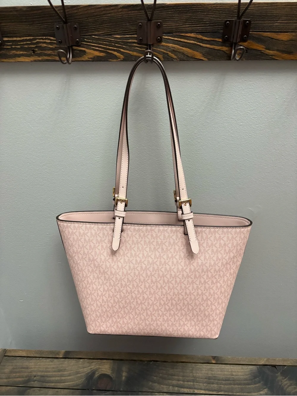 Michael Kors Blush Signature Tote with Front Pockets